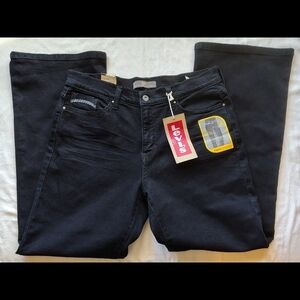 Levi's 512 Boot Cut Perfectly Slimming Black Jeans Size 14P Medium New With Tags